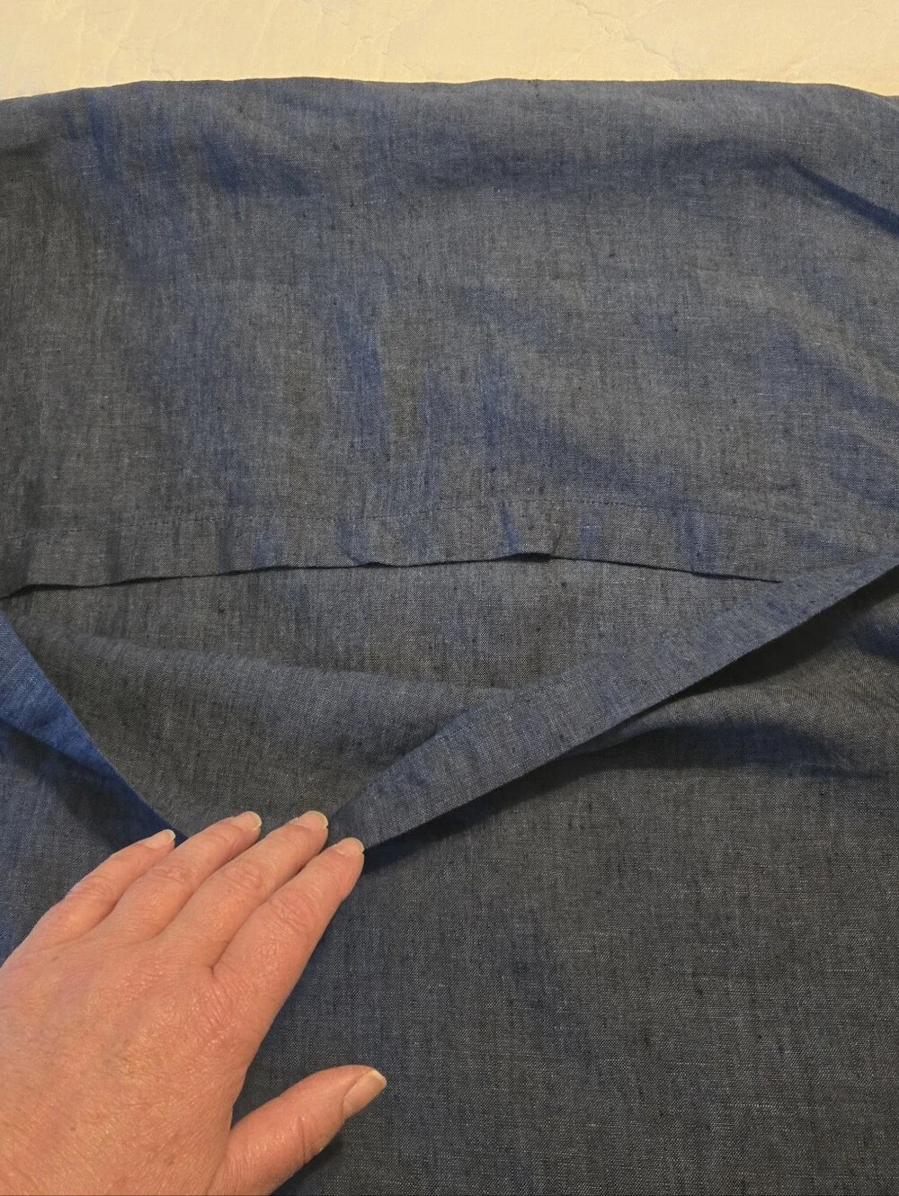 Pottery Barn Belgium Flax Linen Euro Sham Denim Blue